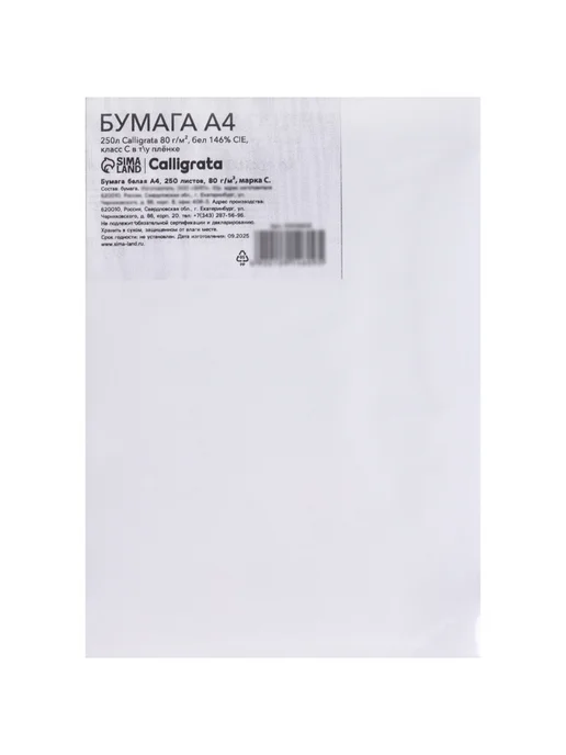 Бумага <> A4, 80 г/м², 250 листов, фото 2