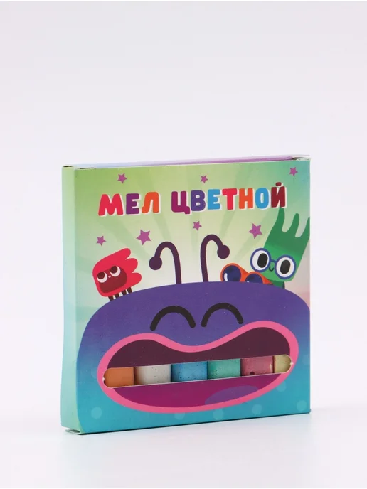 Нет бренда Цветные мелки для асфальта и доски, 6 цветов, 5 шт, 6 цв., 5 шт, фото 2