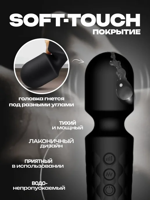 EROWOMAN-EROMAN Вибратор с подвижной головкой 18+, черный, фото 4