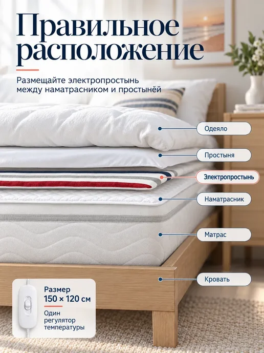 HAIIQ Электрическое одеяло теплое 150x120 см, 150x120 см, фото 8