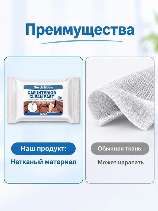 Влажные салфетки для быстрой очистки салона автомобиля, вариант, фото 6