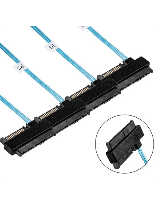 Кабель Mini SAS SFF-8087–SFF-8482, 0,5 м, 12 Гбит с, 0,5 м, фото 7