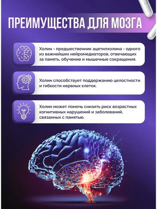 GraFLab Карнозин ( l карнозин ) 550 мг, 60 капсул, Холин 500 мг Choline, фото 2