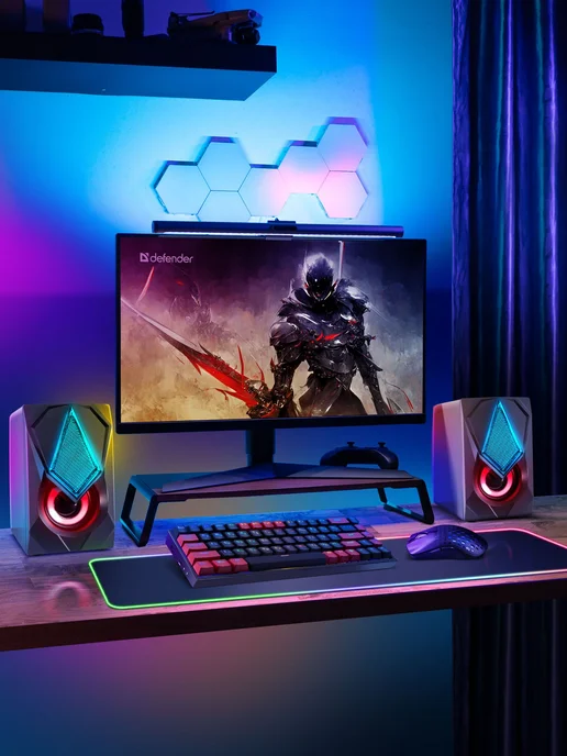 Колонки компьютерные USB LED подсветка 6 Вт, 6 Вт, фото 2