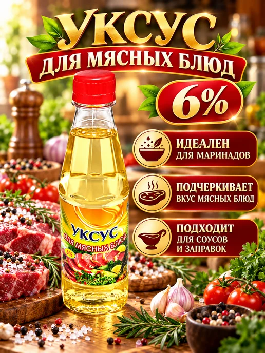 Сибирский уксус Уксус для мясных блюд 6%, 1 шт, 1 шт, фото 2