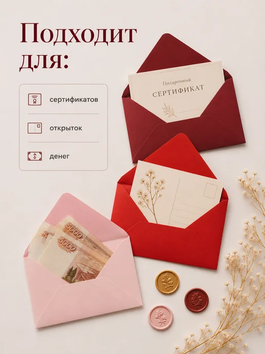 CardsLike Конверты бумажные для пригласительных на свадьбу цветные с6, розовый, фото 2