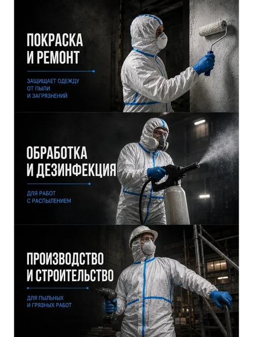 Костюм защитный одноразовый 2шт, 2 шт, фото 3