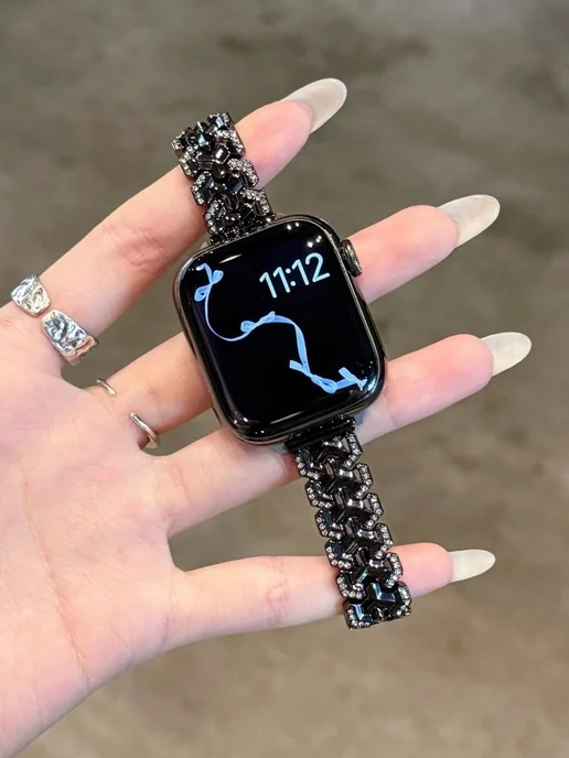 NEBRIS Ремешок для Apple Watch 38 40 41 MM, черный, фото 2