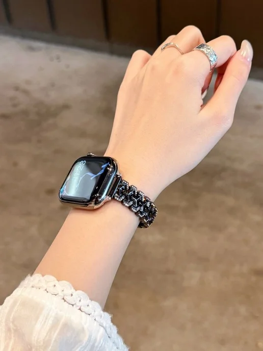NEBRIS Ремешок для Apple Watch 38 40 41 MM, черный, фото 3