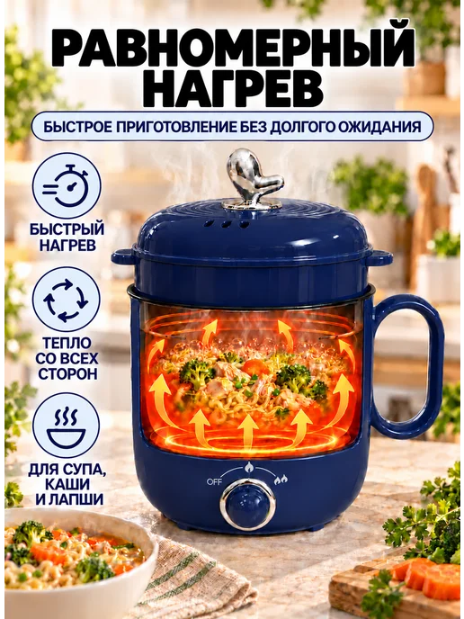 Многофункциональная рисоварка 1,5 л, 800 Вт, 1,5 л, 800 Вт, фото 3