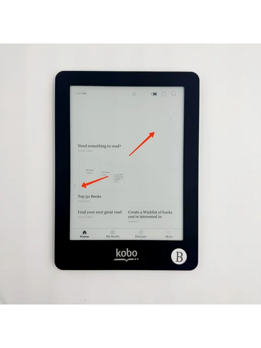 ink not ink Kobo Glo White 16G + чехол, с дефектом экрана, 16 г, фото 5