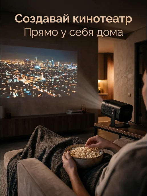 Мини проектор для фильмов домашний кинотеатр, черный, фото 2