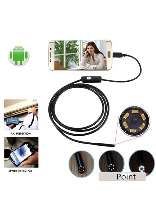 Эндоскоп USB 5.5мм для Android ПК 5М, 5 м, фото 2