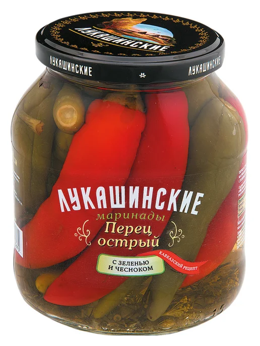 Перец острый маринованный «Лукашинские» 560г, 560 г, фото 2