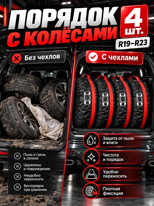 Чехлы для автомобильных колес с дисками r18 19 20 21,4шт, 21,4 шт, фото 2
