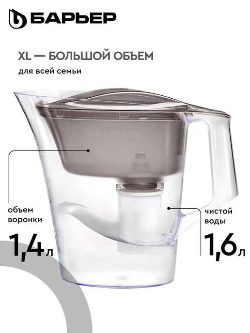 Нет бренда Фильтр для воды кувшин Бриз XL для большой семьи, объем 4 л, 4 л, фото 2