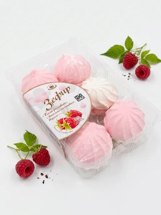 КФ Кронштадтская Зефир Бело-розовый с ванильно-малиновым вкусом 500 гр, 260 г, фото 2