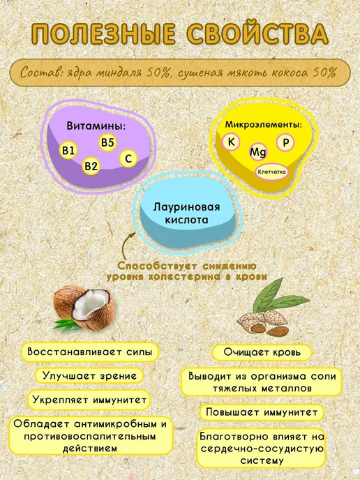 Урбеч кокос и миндаль Мералад, кокосовая паста без сахара, вариант, фото 7