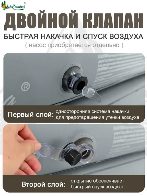 Бескаркасный надувной диван кровать раскладной， удвоенный, серый, фото 8