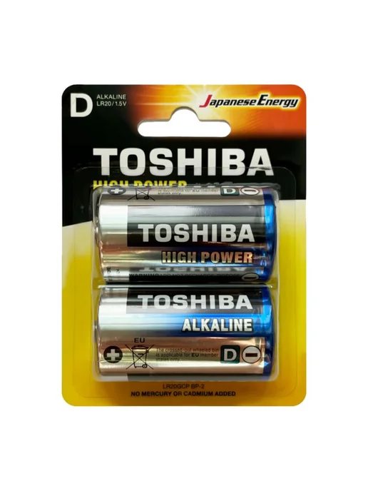 Щелочная батарейка Toshiba LR20 (D), 1.5 В, 2 шт, 2 шт
