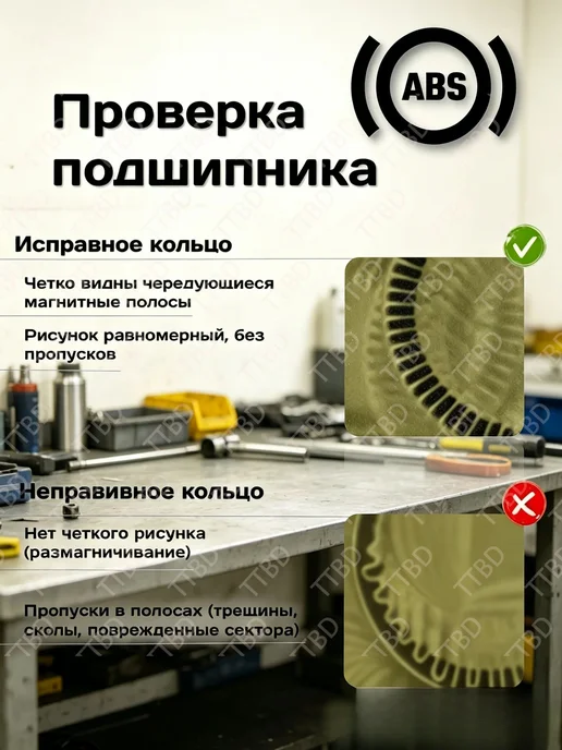 Магнитная карта для проверки подшипников с ABS 50х25мм тес, вариант, фото 2