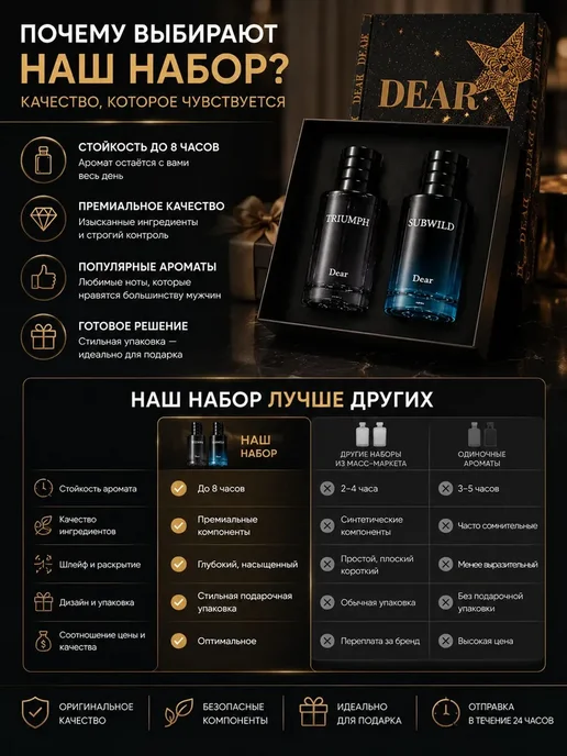 духи Набор ароматов 2 штуки по 50 мл флакон, 50 мл, фото 7