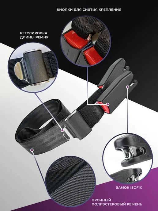 Isofix крепление для автокресла универсальное детское в, вариант, фото 3