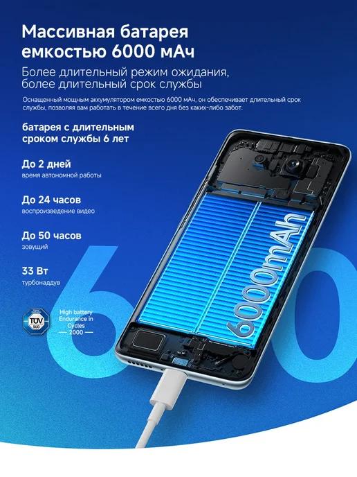 Смартфон Xiaomi Redmi Note 15 8/256 ГБ, цвет не указан, фото 4