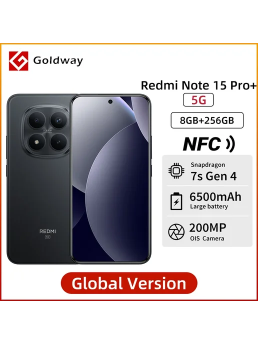 Смартфон Xiaomi Redmi Note 15 Pro Plus 8/256 ГБ, черный
