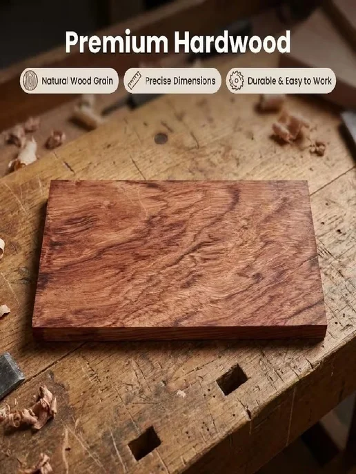 Заготовка из бубинга 20×10×1 см для резьбы и гравировки, 20x10x1 см, фото 3