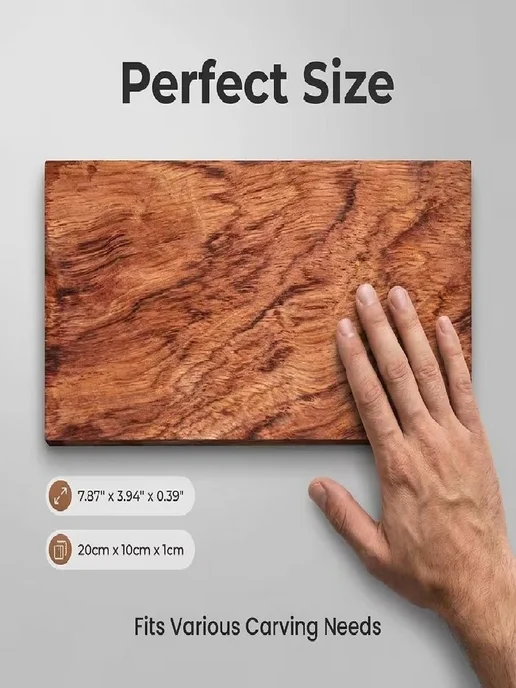 Заготовка из бубинга 20×10×1 см для резьбы и гравировки, 20x10x1 см, фото 7