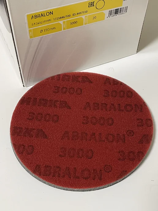 mirka Abralon 150 мм P3000 шлифовальный диск на поролоновой основе, серый, фото 3