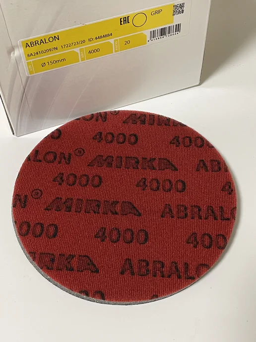 mirka Abralon 150 мм P4000 шлифовальный диск на поролоновой основе, серый, фото 3