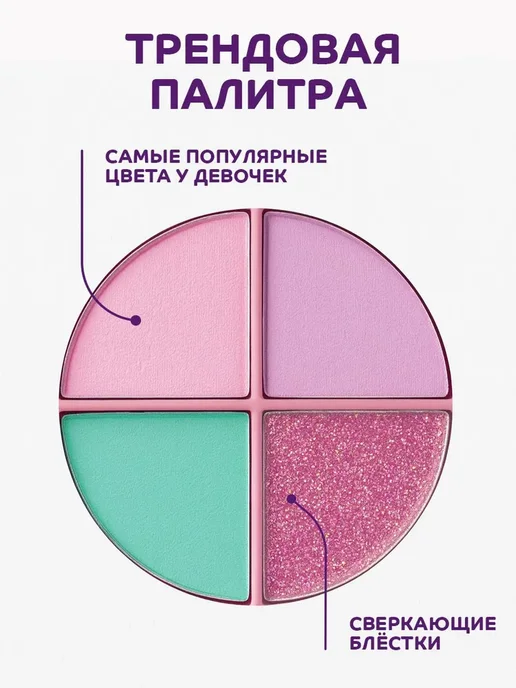 Палетка 4 цвета 3+ Тени для век, 4 цв., фото 3