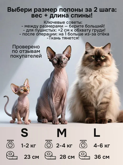 Попона послеоперационная кошка липучки размер L, вариант, фото 5