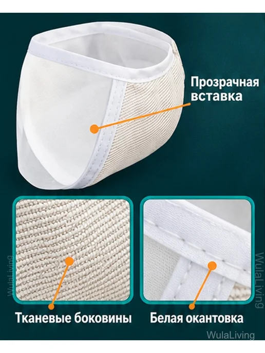 Намордник для кошек тканевый с прозрачной вставкой, вариант, фото 4