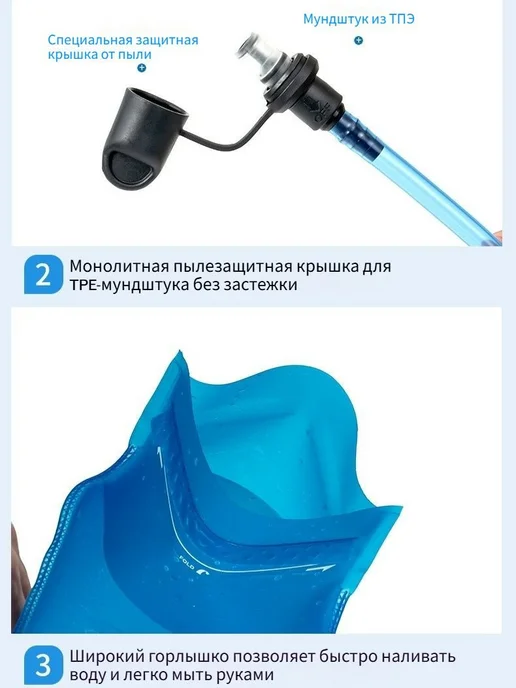 Питьевая система для рюкзака, 3 л, пищевой TPU, без BPA, 3 л, фото 6