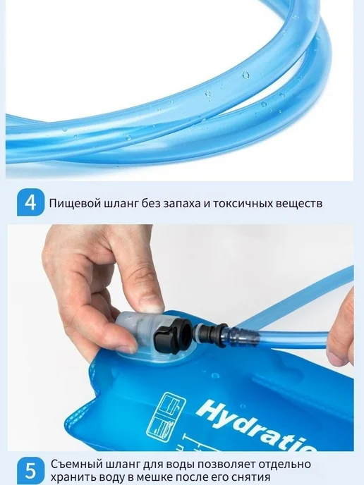 Питьевая система для рюкзака, 3 л, пищевой TPU, без BPA, 3 л, фото 7