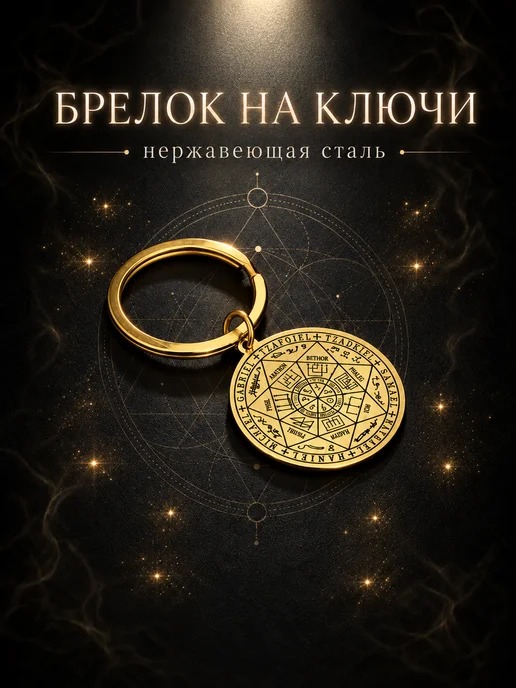 Брелок семь Архангелов на удачу и богатство, черный, фото 5
