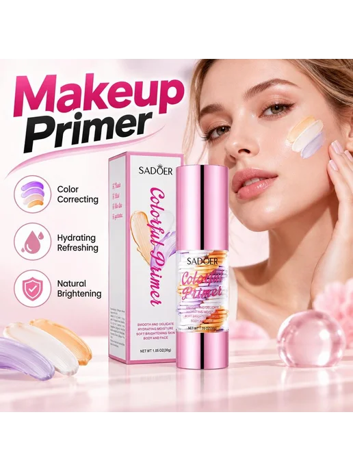 SADOER праймер под макияж увлажняющий корректирующий 30 г, 30 г, фото 4