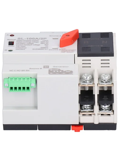 Нет бренда Автоматический переключатель 2P 100A ATS 220V AC, вариант, фото 5
