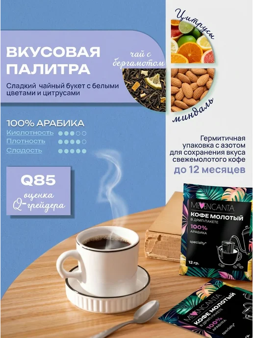 Дрип кофе 8шт Specialty (Гейша, Ром, Иргачефф, Castillo клас, 8 шт, фото 2
