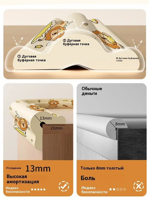 Защитная лента на углы мебели, 2 м, бежевая, 2 м, фото 3