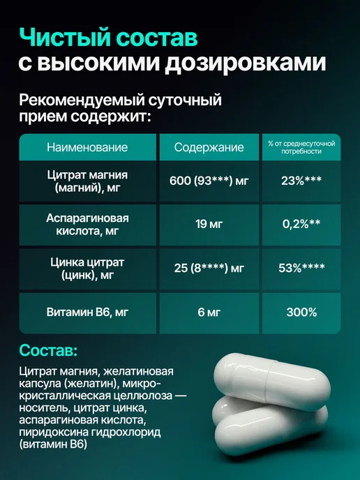ZMA бустер тестостерона для мужчин капсулы витамины, вариант, фото 5