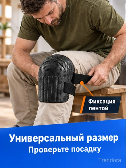 Наколенники строительные защитные из ЭВА, 1 пара, черный, фото 4