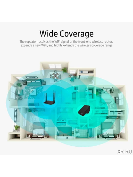 WiFi-репитер 2,4 ГГц, 300 Мбит с, 2 порта 10 100 Мбит с, вариант, фото 2