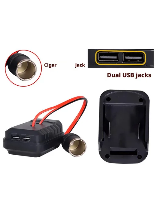 Литиевый инвертор с USB и гнездом прикуривателя - Black, черный, фото 2