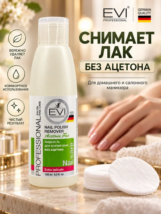 EVI professional Жидкость для снятия лака без ацетона 150 мл, 150 мл, фото 2