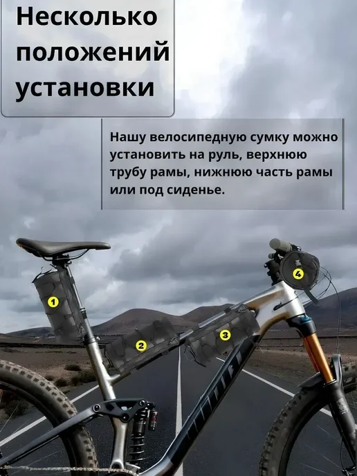Велосумка на руль велосипеда влагостойкая на раму, вариант, фото 2