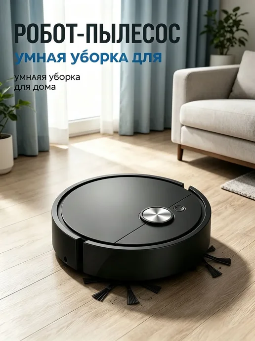 Робот-пылесос DM202411230, черный, серебристый, черный